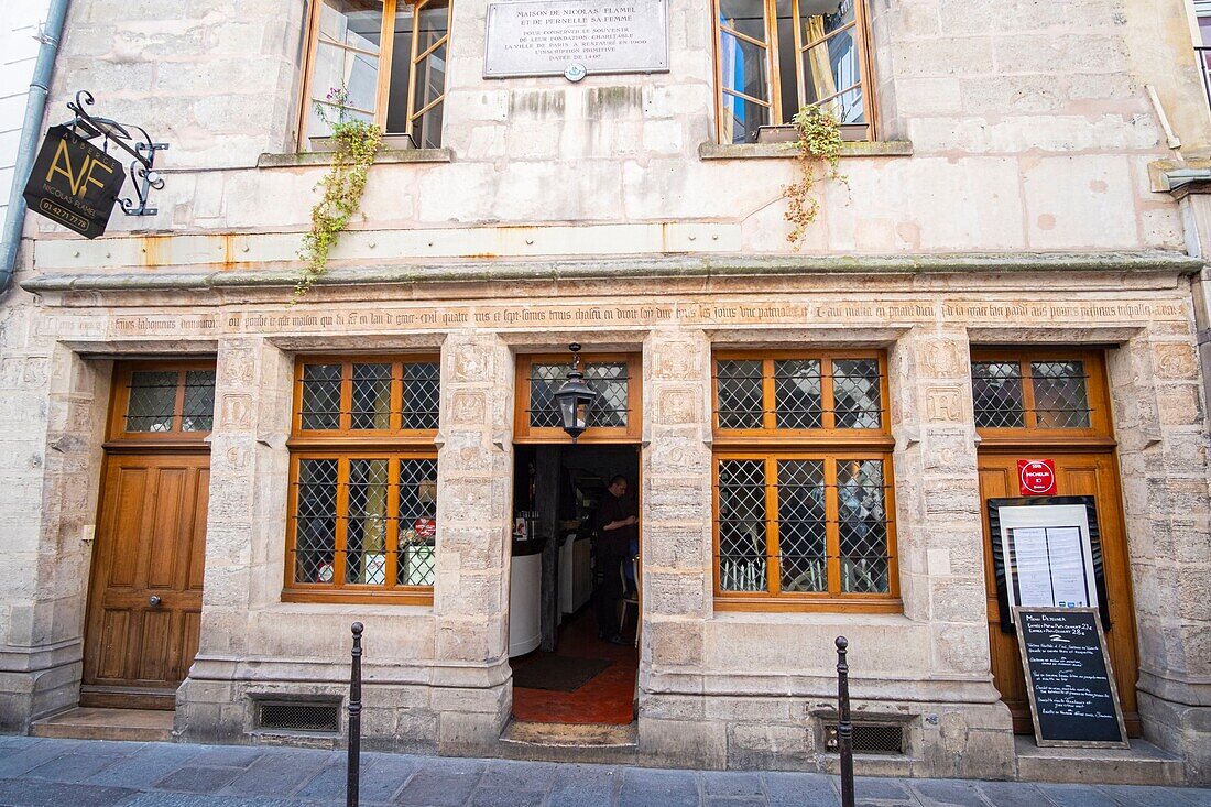 Frankreich, Paris, Haus von Nicolas Flamel, Restaurant Auberge Nicolas Flamel