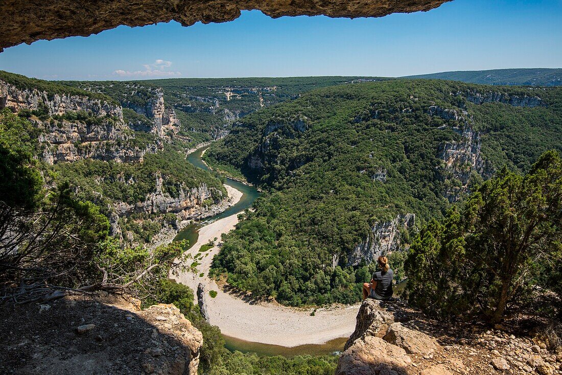 Frankreich, Ardeche, Reserve Naturelle des Gorges de l'Ardeche, Saint Remeze, Cirque de Gaud