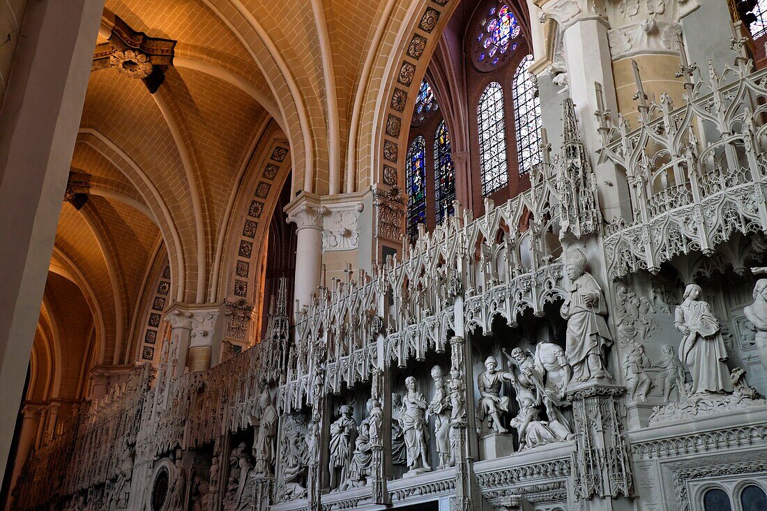 Frankreich, Eure et Loir, Chartres, Kathedrale Notre Dame, von der UNESCO zum Weltkulturerbe erklärt, der Chor, Besichtigung Anfang des 16,