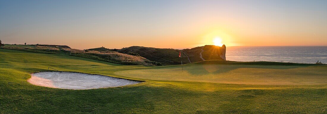 France, Seine Maritime, Etretat, Cote d'Abatre, the golf\n