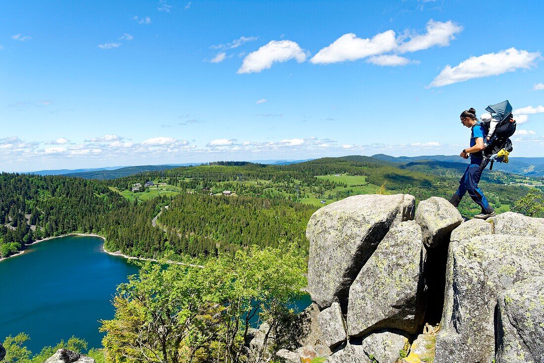 France, Haut Rhin, Vosges mountains near the Bonhomme pass, lac blanc (White lake), 1054 m\n