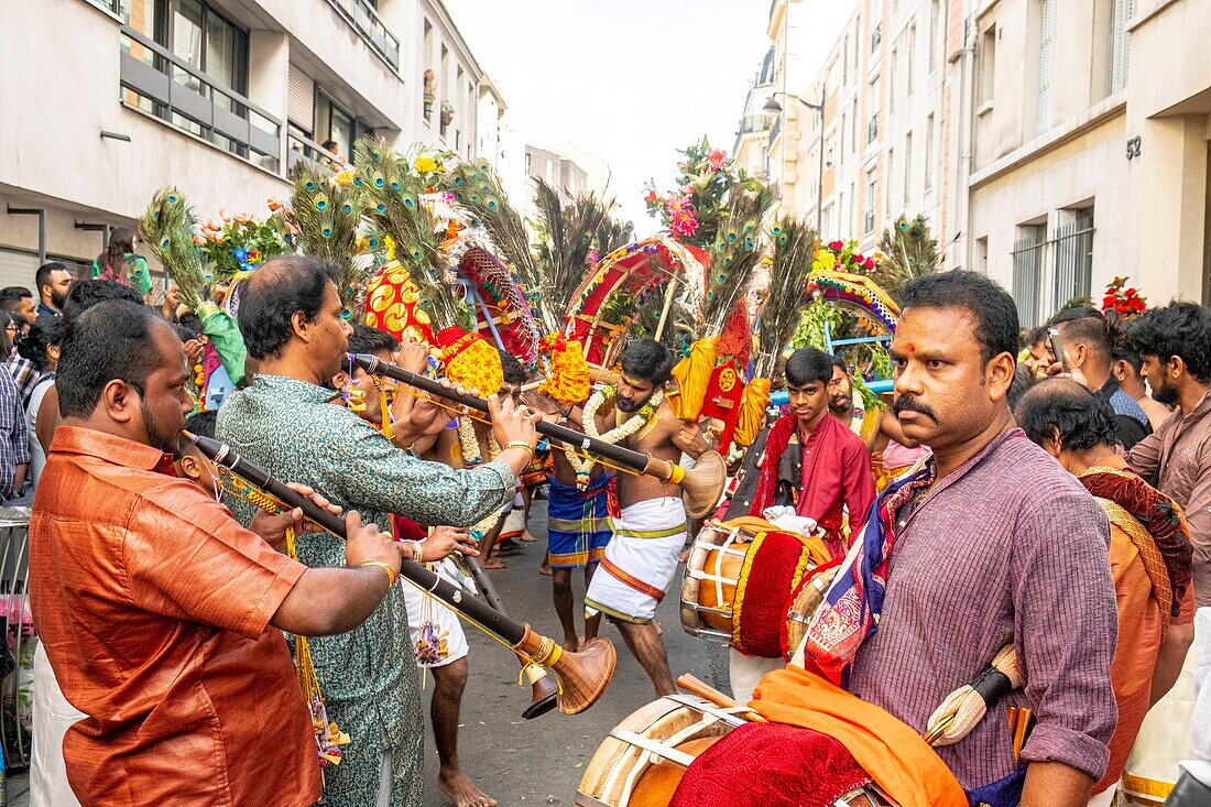 France, Paris, Ganesh Temple of Paris Sri Manicka Vinayakar Alayam, the Feast of the God Ganesh\n