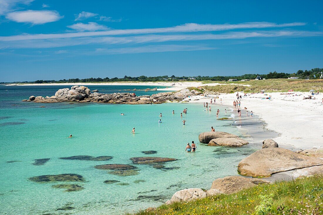 Frankreich, Finistere, Tregunc, Strand von Trevignon