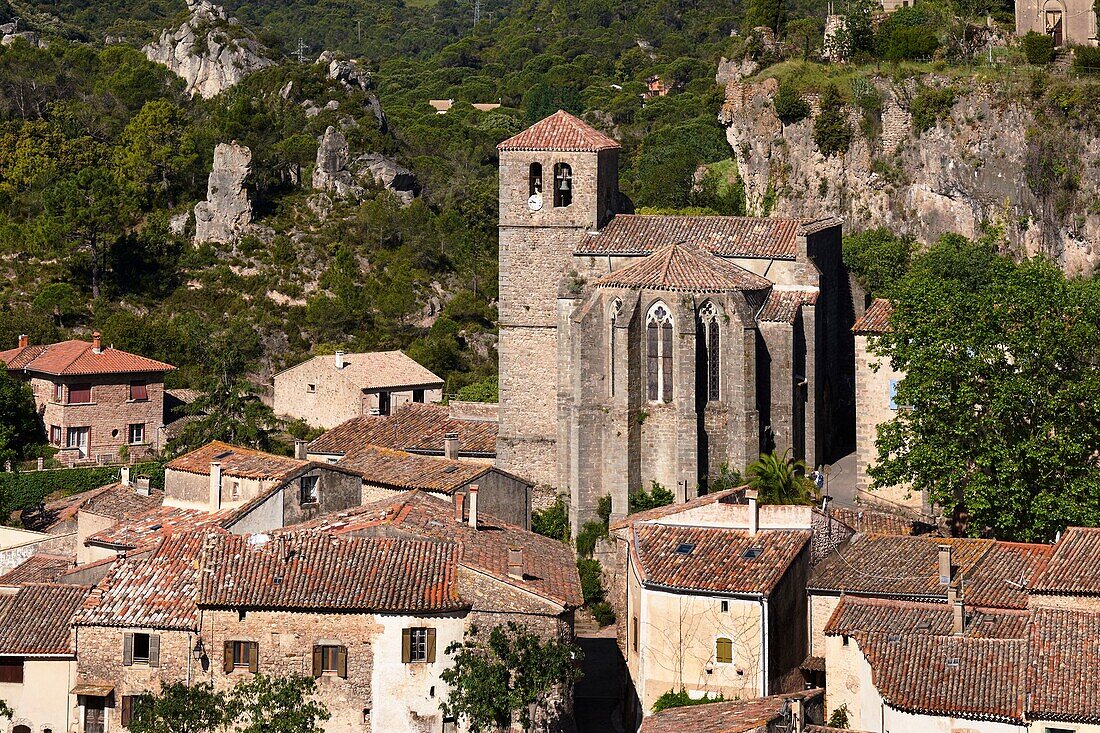 Frankreich, Herault, Karst von Moureze, die Kirche Sainte Marie