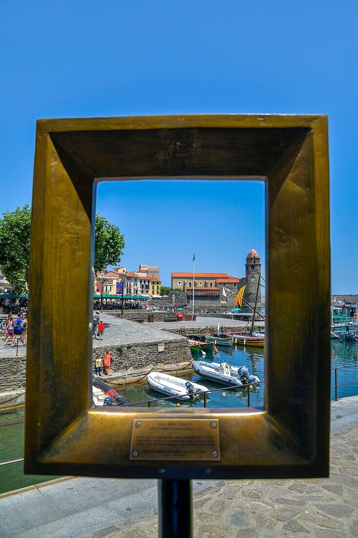 Frankreich, Pyrenees Orientales, Collioure, Skulptur Point 2 Ansicht des Künstlers Marc Andre de Figueres