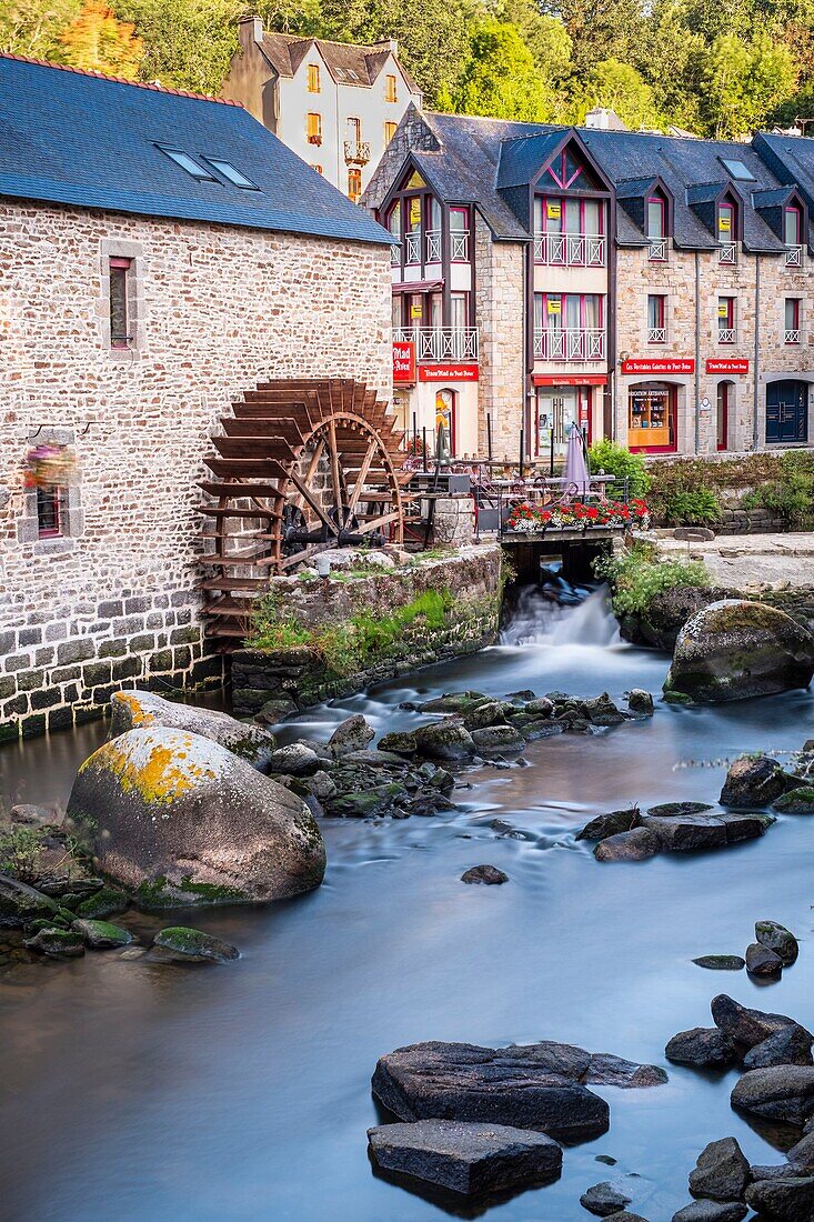 France, Finistere, Pont-Aven, the banks of Aven river, Moulin du Grand Poulguin restaurant\n