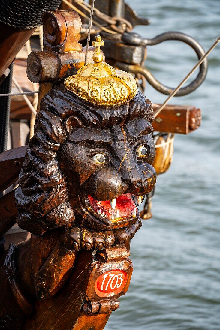 France, Seine Maritime, Rouen, Armada of Rouen 2019, Figurehead of ship Shtandart\n