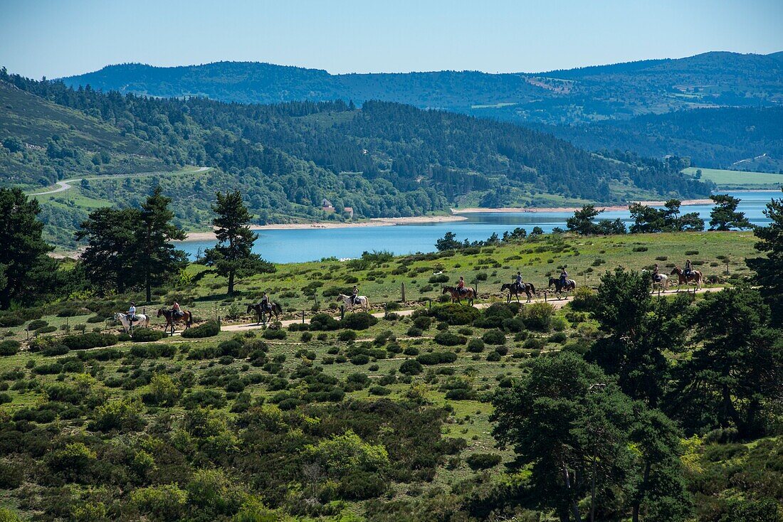 Frankreich, Lozere, Auroux, Lac de Naussac