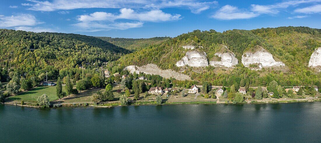 Frankreich, Eure, Le Thuit, Steilküste entlang der Seine (Luftaufnahme)