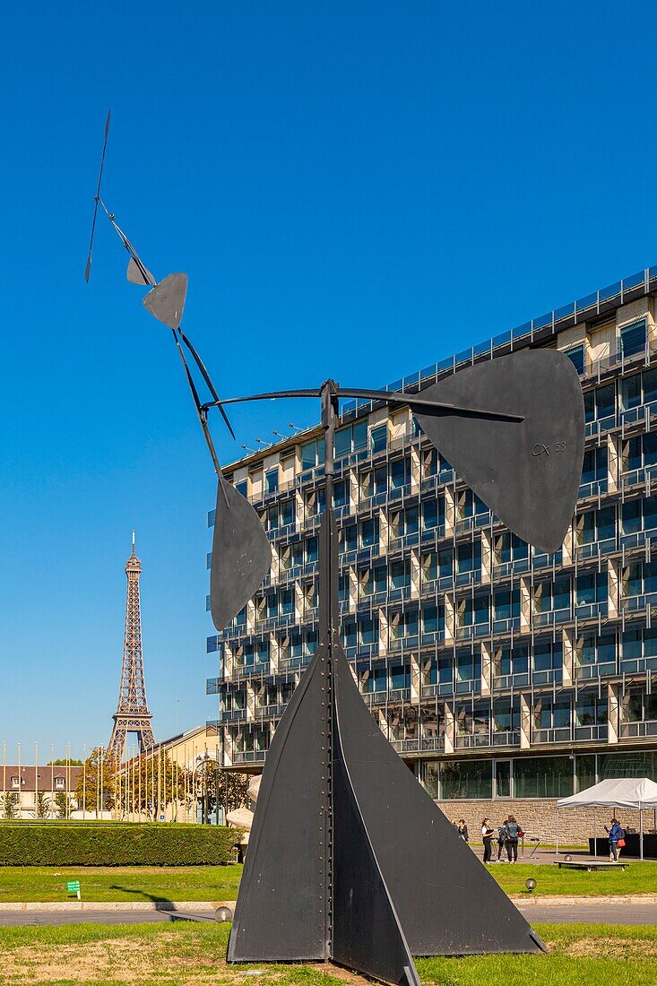 Frankreich, Paris, der Sitz der Unesco und ein mobiler Calder