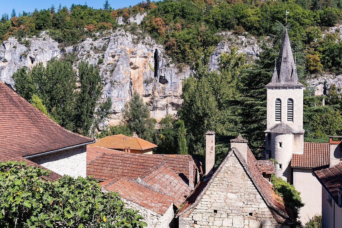 Frankreich, Lot, Geopark von Quercy, Dorf Bouzies im Lot-Tal