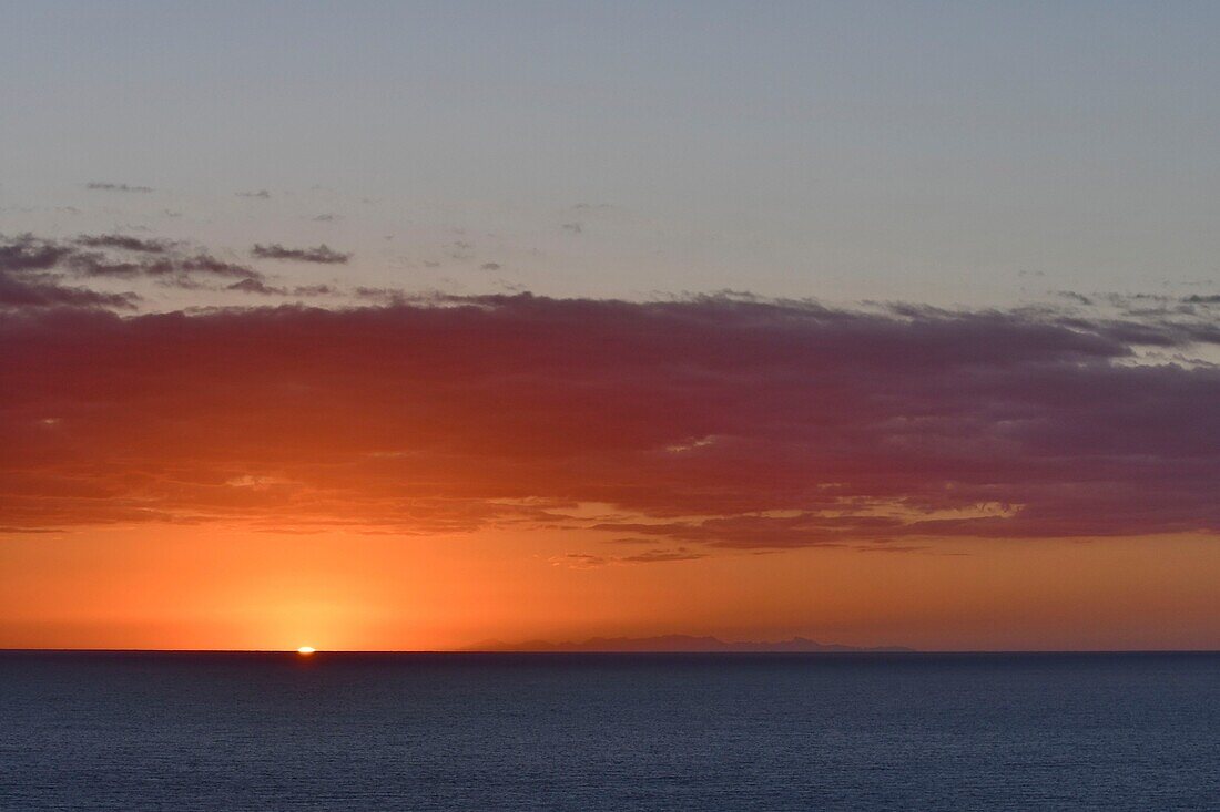 France, Var, sunrise over Corsica from the Esterel masif\n