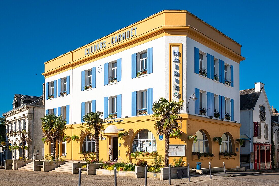 France, Finistere, Clohars-Carnoet, the town hall\n