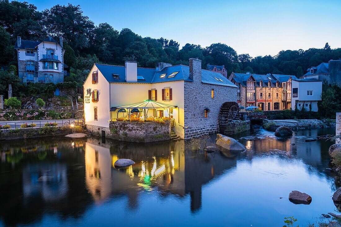 France, Finistere, Pont-Aven, the banks of Aven river, Moulin du Grand Poulguin restaurant\n