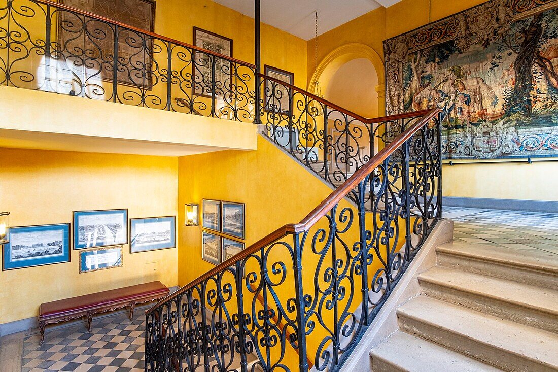 Frankreich, Seine et Marne, Maincy, das Schloss von Vaux le Vicomte, die Treppe des ersten Stocks