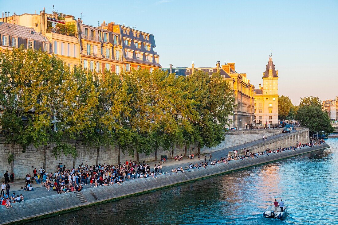 Frankreich, Paris, von der UNESCO zum Weltkulturerbe erklärtes Gebiet entlang der Ile de la Cite