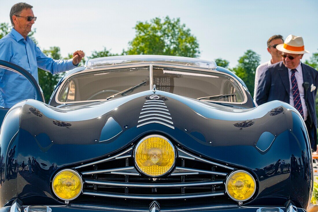 Frankreich, Oise, Chantilly, Chateau de Chantilly, 5. Auflage der Chantilly Arts & Elegance Richard Mille, ein Tag, der den Oldtimern und Sammlerstücken gewidmet ist, Best-of-Show (Nachkriegszeit), der Talbot Lago T26 Grand Sport Coupe