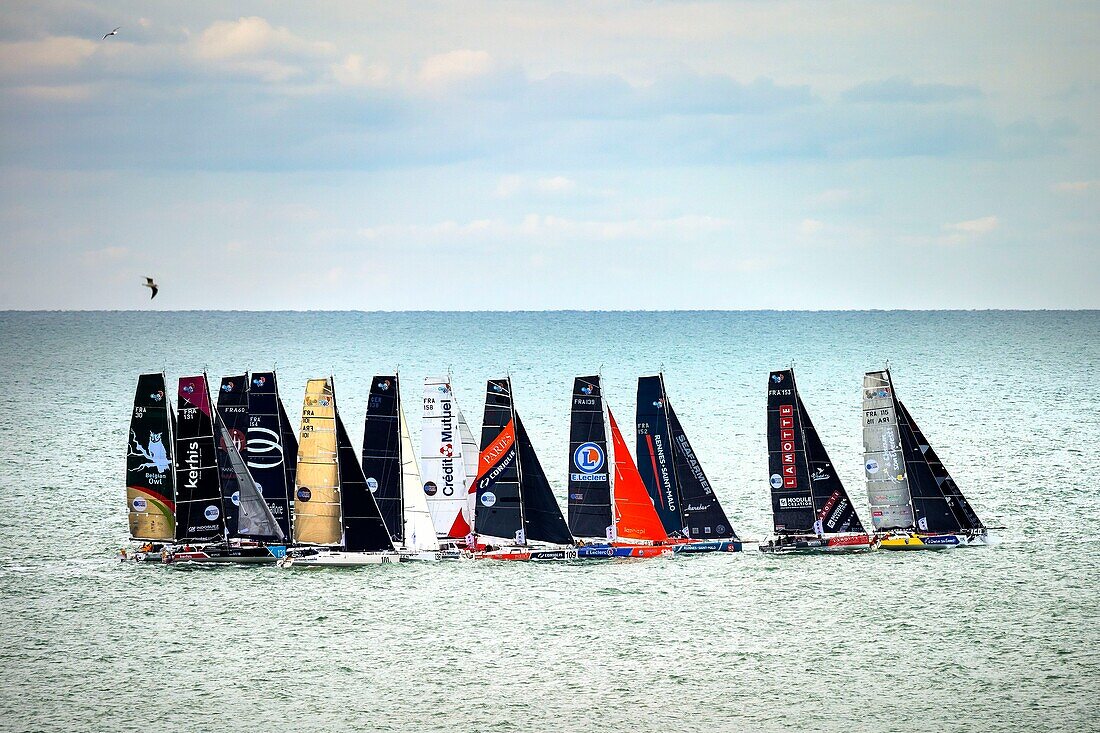 France, Seine Maritime, Le Havre, Transat Jacques Vabre, boats on the start line\n