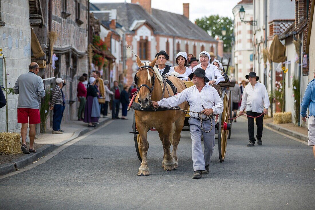 France, Loir et Cher, Courmemin, Berdigne Berdogne, traditional festival, popular festival, country party, village festival, traditions of yesteryear\n