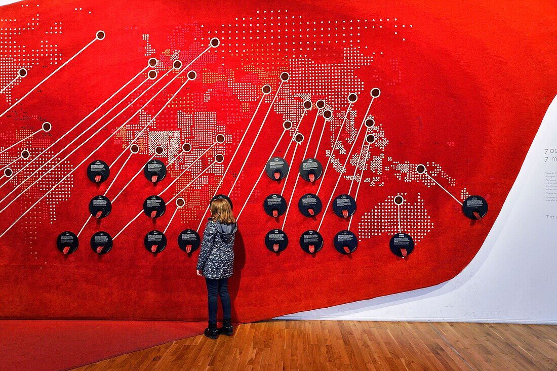 France, Paris, Chaillot palace, the Museum of Man (musee de l'Homme), the mural planisphere of languages\n