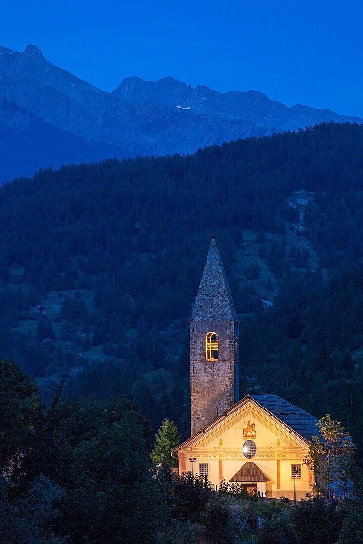 Frankreich, Alpes-Maritimes, Nationalpark Mercantour, Tinée-Tal, Saint-Dalmas-le-Selvage, Pfarrkirche Saint-Dalmas