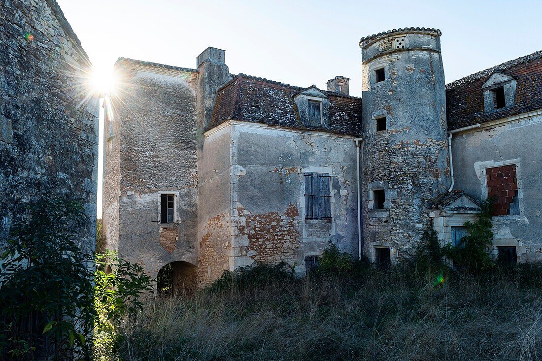 Frankreich, Lot, Geopark von Quercy, Ruinen der alten Burg Rose im Dorf Escamps