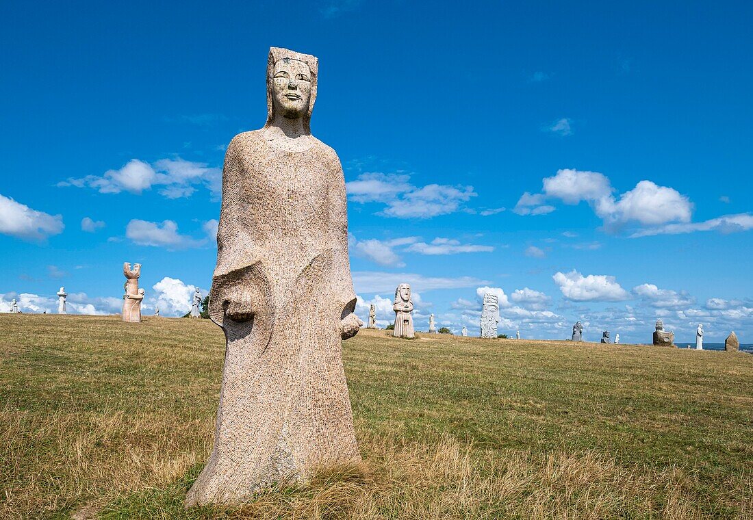 France, Cotes-d'Armor, Carnoet, the Valley of the Saints or Breton Easter Island, is an associative project of 1000 monumental sculptures carved in granite representing 1000 Breton saints\n