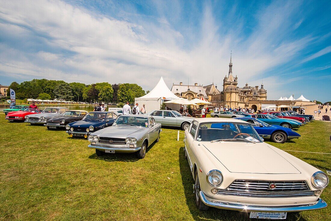 France, Oise, Chantilly, Chateau de Chantilly, 5th edition of Chantilly Arts & Elegance Richard Mille, a day devoted to vintage and collections cars, Fiat stand\n