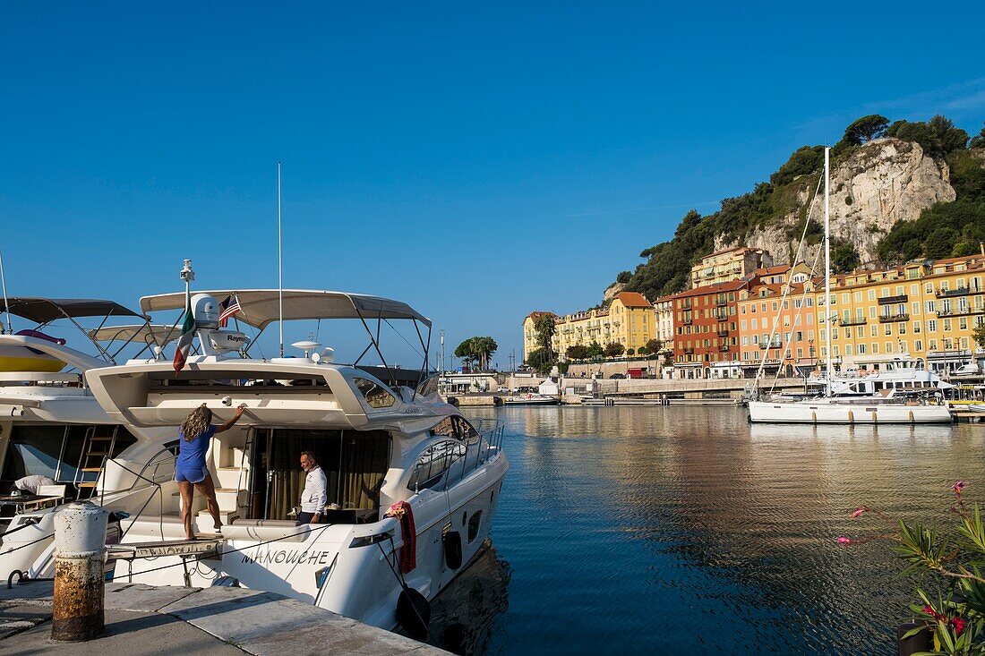 Frankreich, Alpes Maritimes, Nizza, von der UNESCO zum Weltkulturerbe erklärt, der alte Hafen oder Hafen Lympia