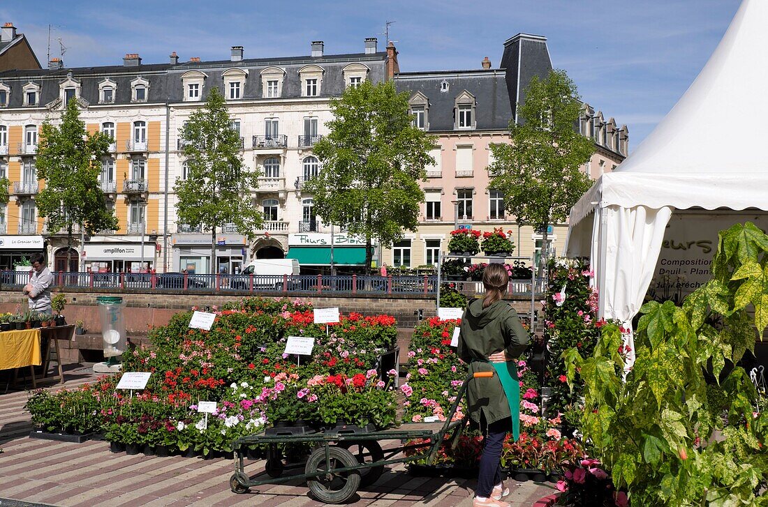 Frankreich, Territoire de Belfort, Belfort, Place Corbis, Belflorissimo, Blumenmarkt, jedes Jahr im Mai