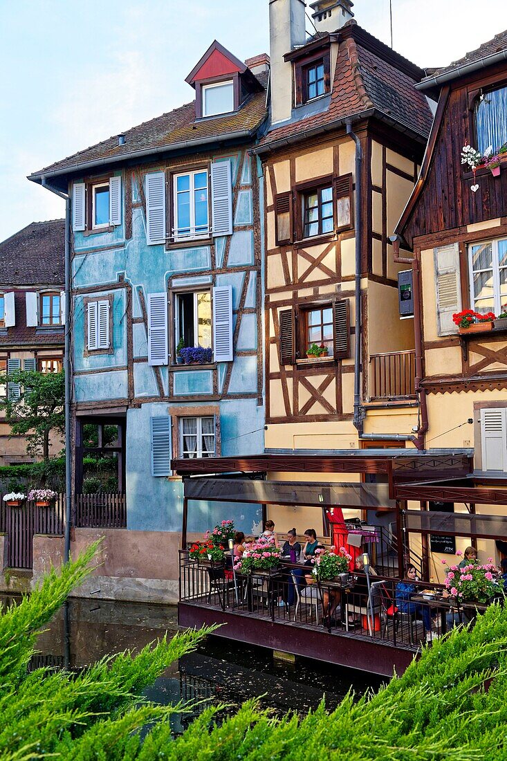 France, Haut Rhin, Alsace Wine Road, Colmar, La Petite Venise district, traditional half-timbered houses\n