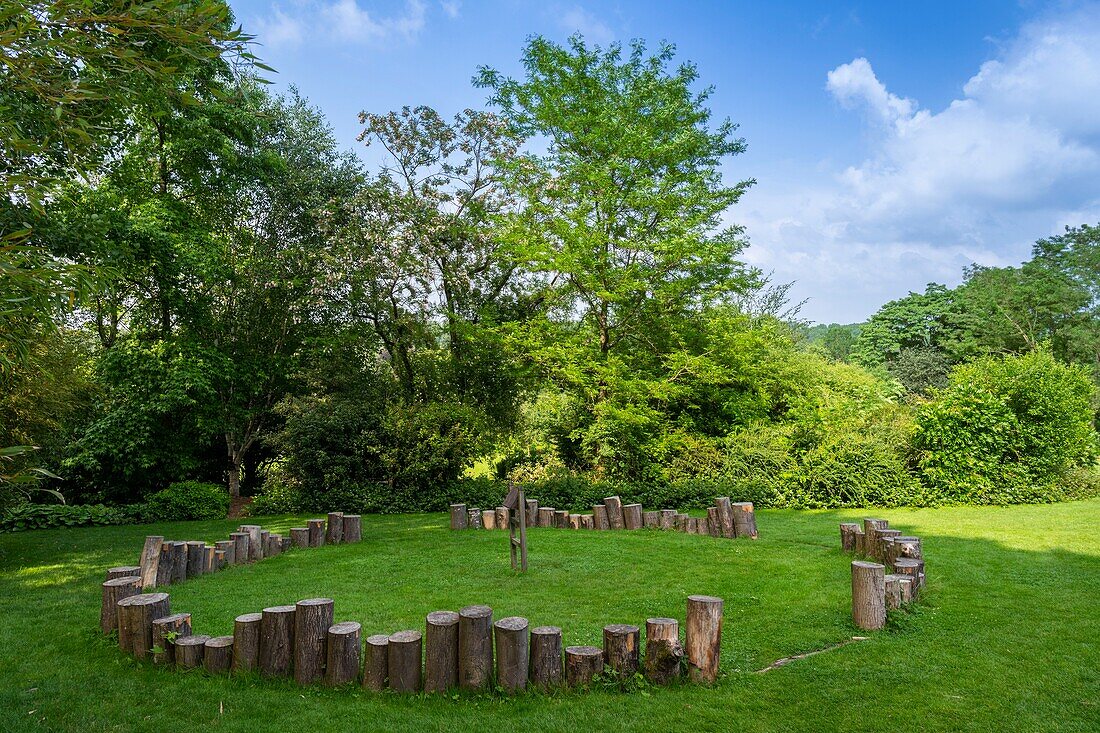 Frankreich, Somme, Tal der Authie, Argoules, die Gärten von Valloires sind botanische und landschaftliche Gärten auf dem Gelände der alten Zisterzienserabtei von Valloires auf einer Fläche von 8 Hektar und beschriftet bemerkenswerten Garten