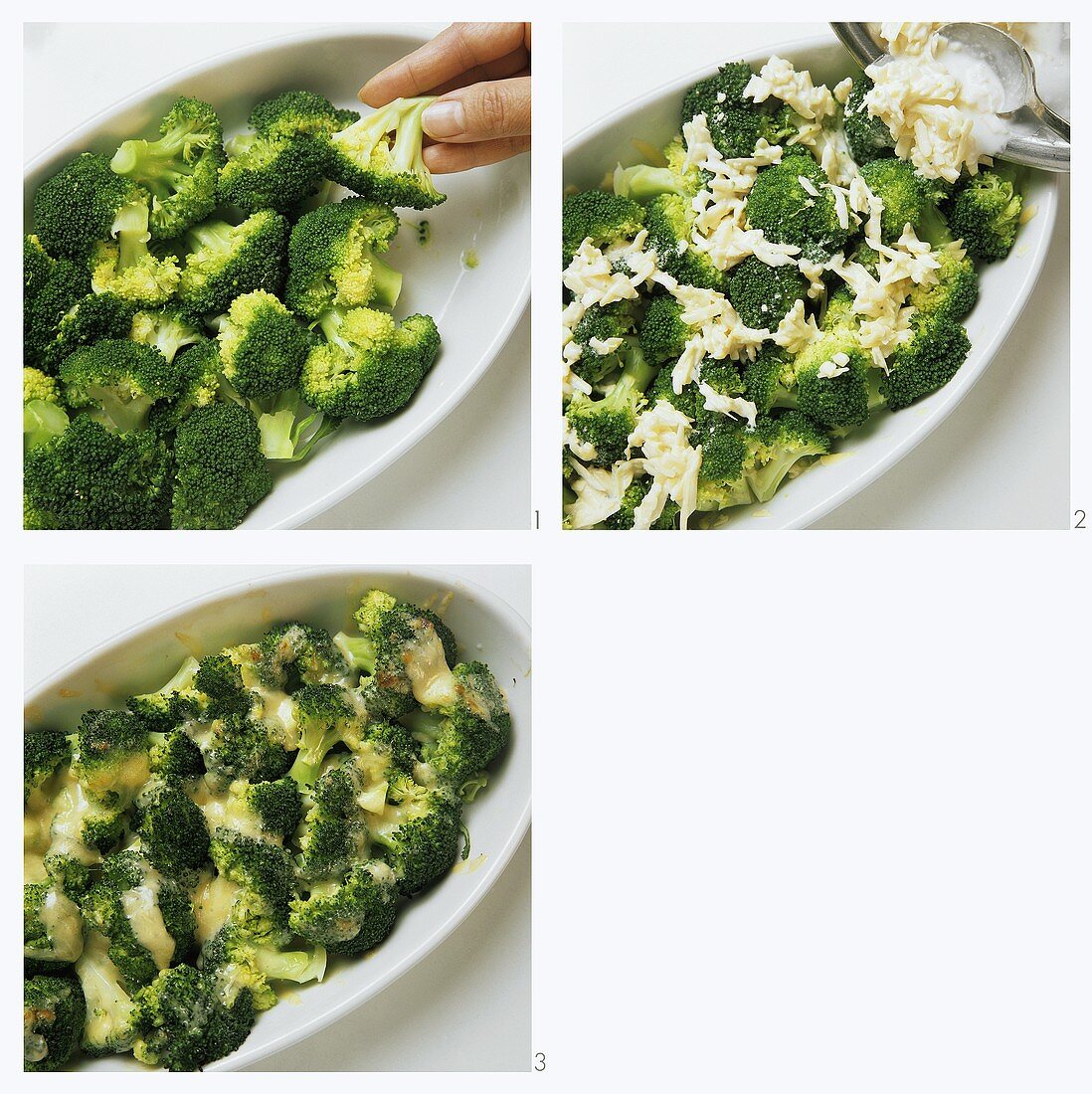 Making broccoli gratin