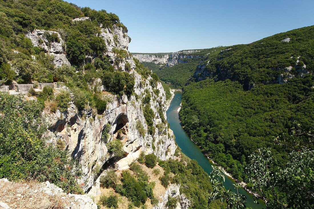 France, Ardeche, Ardeche Gorges National Natural Reserve, Saint-Remeze, the Ardeche canyon\n