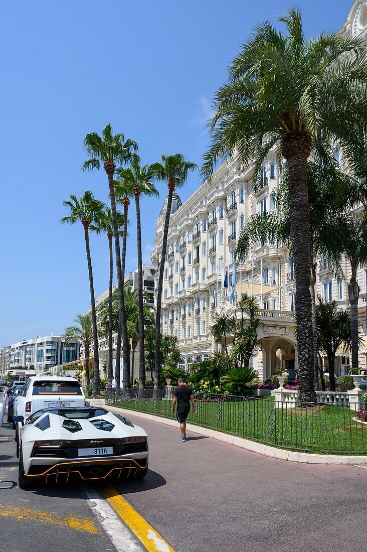 France, Alpes-Maritimes , Cannes, La Croisette, Carlton hotel entrance\n