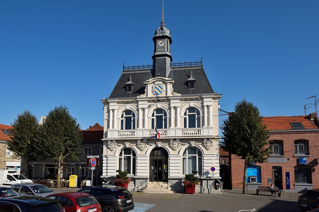 France, Nord, Cysoing, facade of the townhall\n