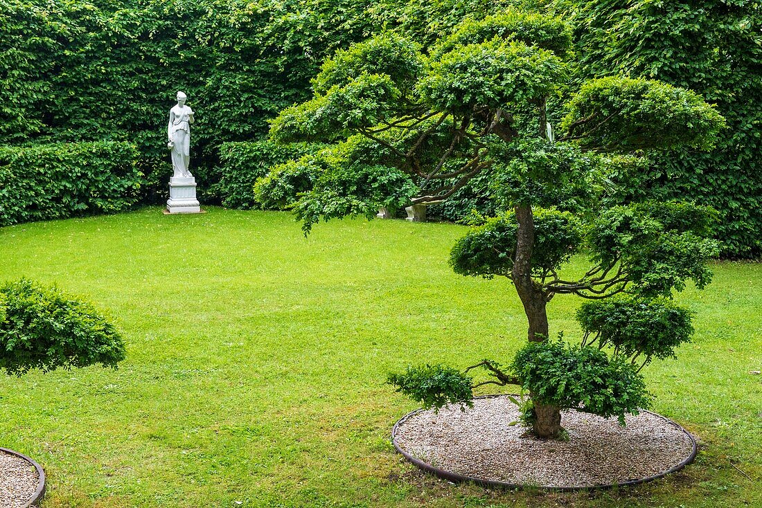 France, Loiret, Montbarrois, Parc du manoir de la Javeliere (Javeliere Manor House Park), Garden\n