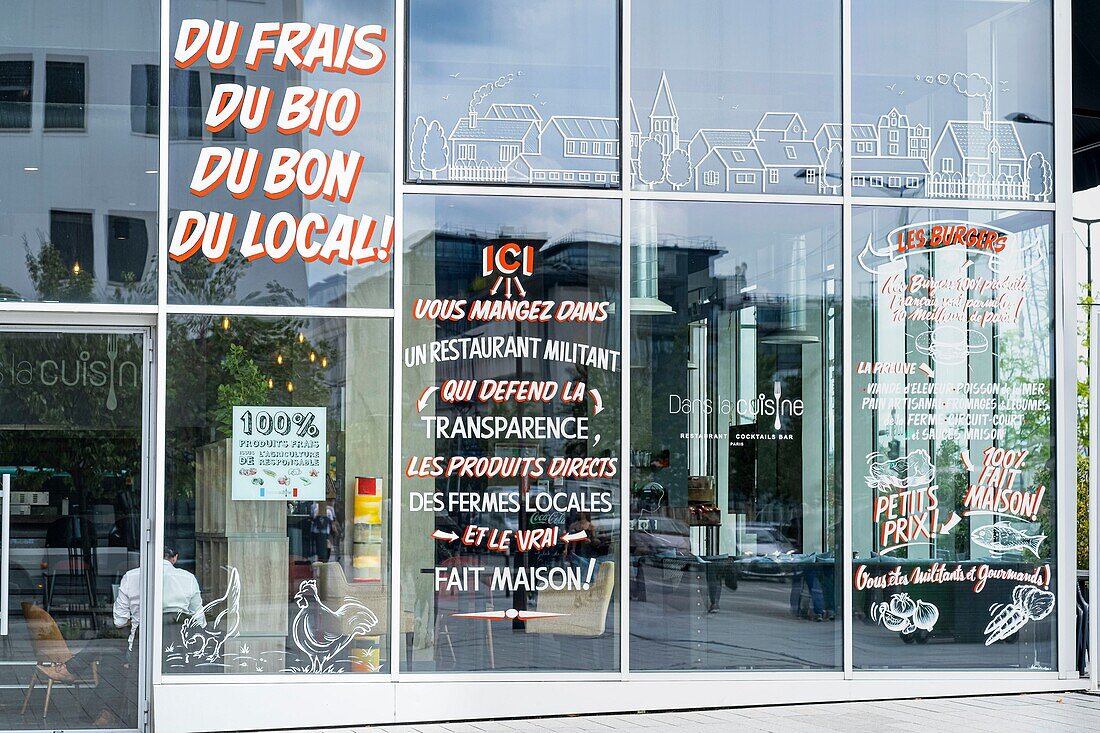Frankreich, Paris, Pariser Stadtteil Rive Gauche, Avenue de France, umweltfreundliches Restaurant Dans La Cuisine