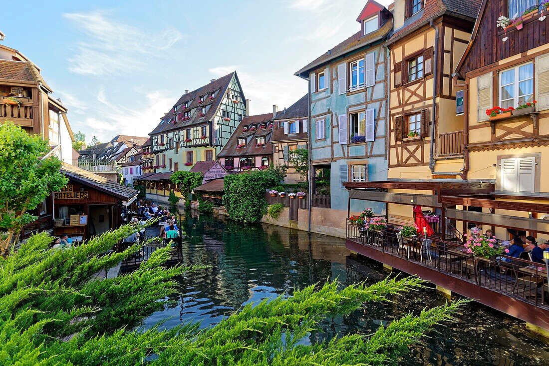 France, Haut Rhin, Alsace Wine Road, Colmar, La Petite Venise district, traditional half-timbered houses\n