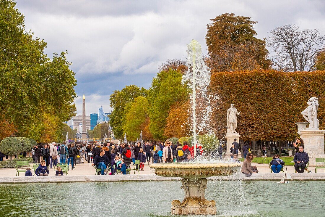 France, Paris, Tuileries Garden in autumn\n