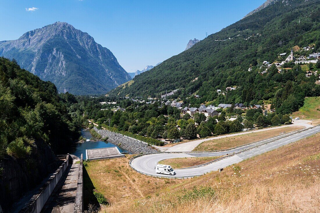 France, Isere, Road from Allemont to Verney Lake\n