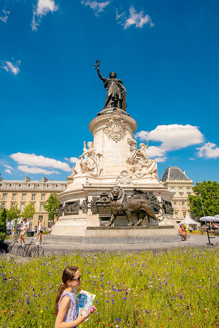 Frankreich, Paris, der Place de la République, bepflanzt für die Veranstaltung Biodiversität 2019 vom 21. bis 24. Juni 2019 (Gad Weil)