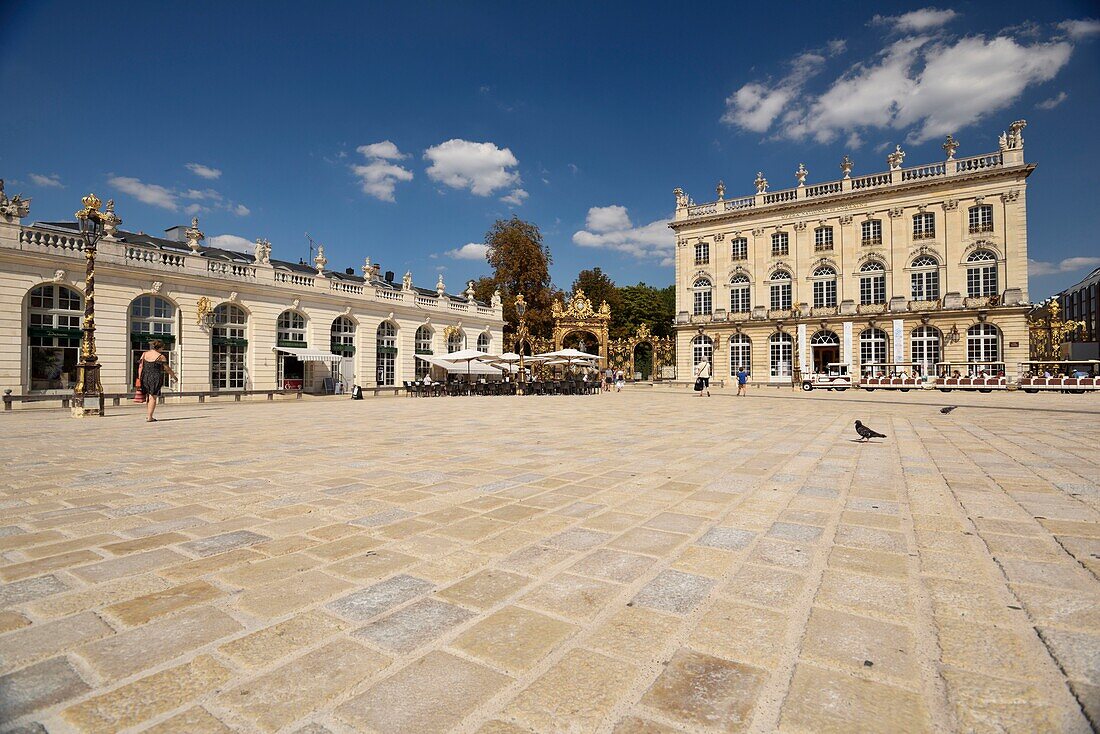 France, Meurthe and Moselle, Nancy, place Stanislas (former Place Royale) built by Stanislas Leszczynski, king of Poland and last duke of Lorraine in the eighteenth century, classified World Heritage of UNESCO, Amphitrite fountain designed by Guibal and gold racks of Jean Lamour\n