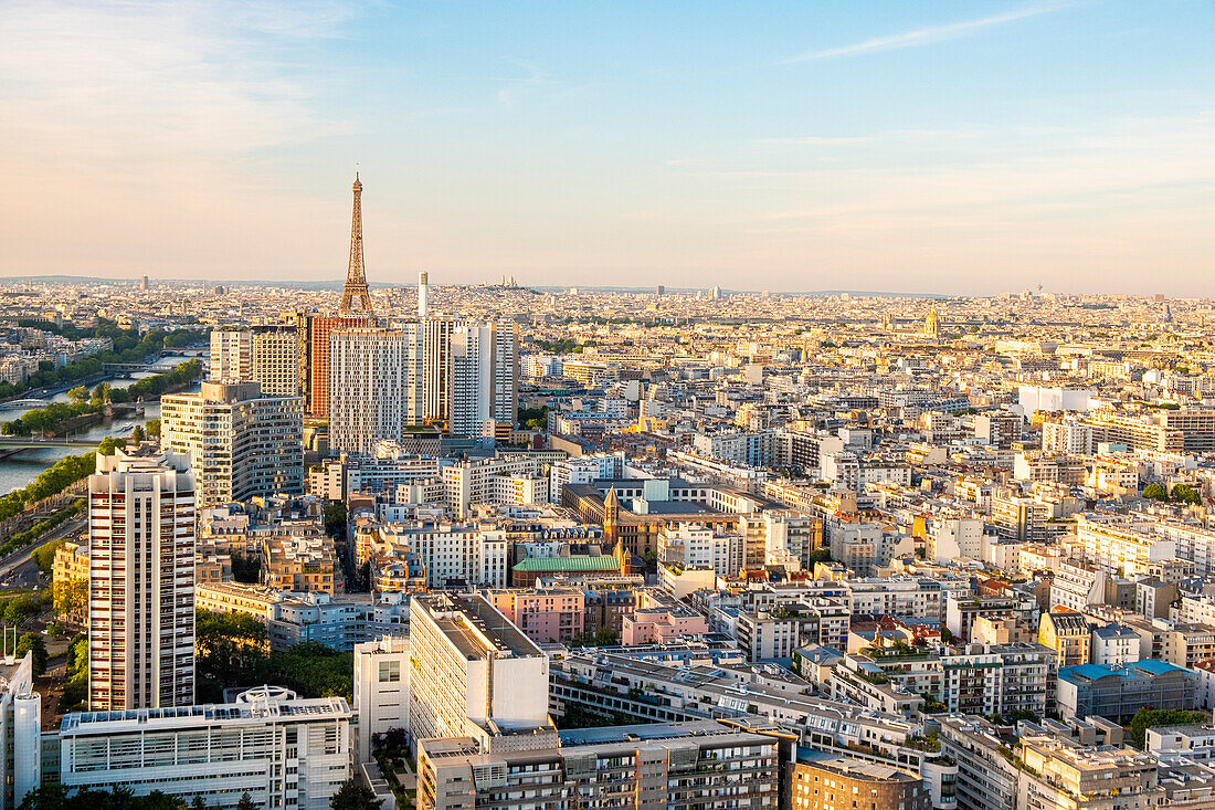 France, Paris, 15th arrondissement, the buildings of the Front de Seine (aerial view)\n