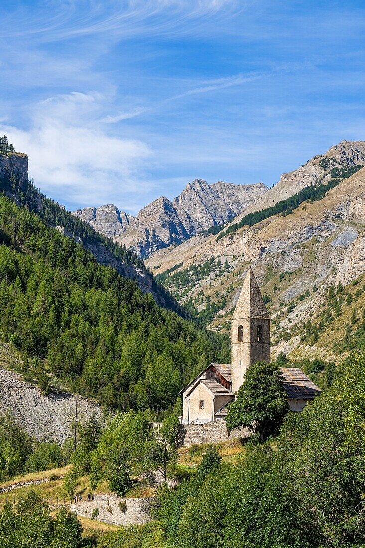 France, Alpes-Maritimes, Mercantour National Park, Tinée valley, Saint-Dalmas-le-Selvage, Saint-Dalmas parish church\n