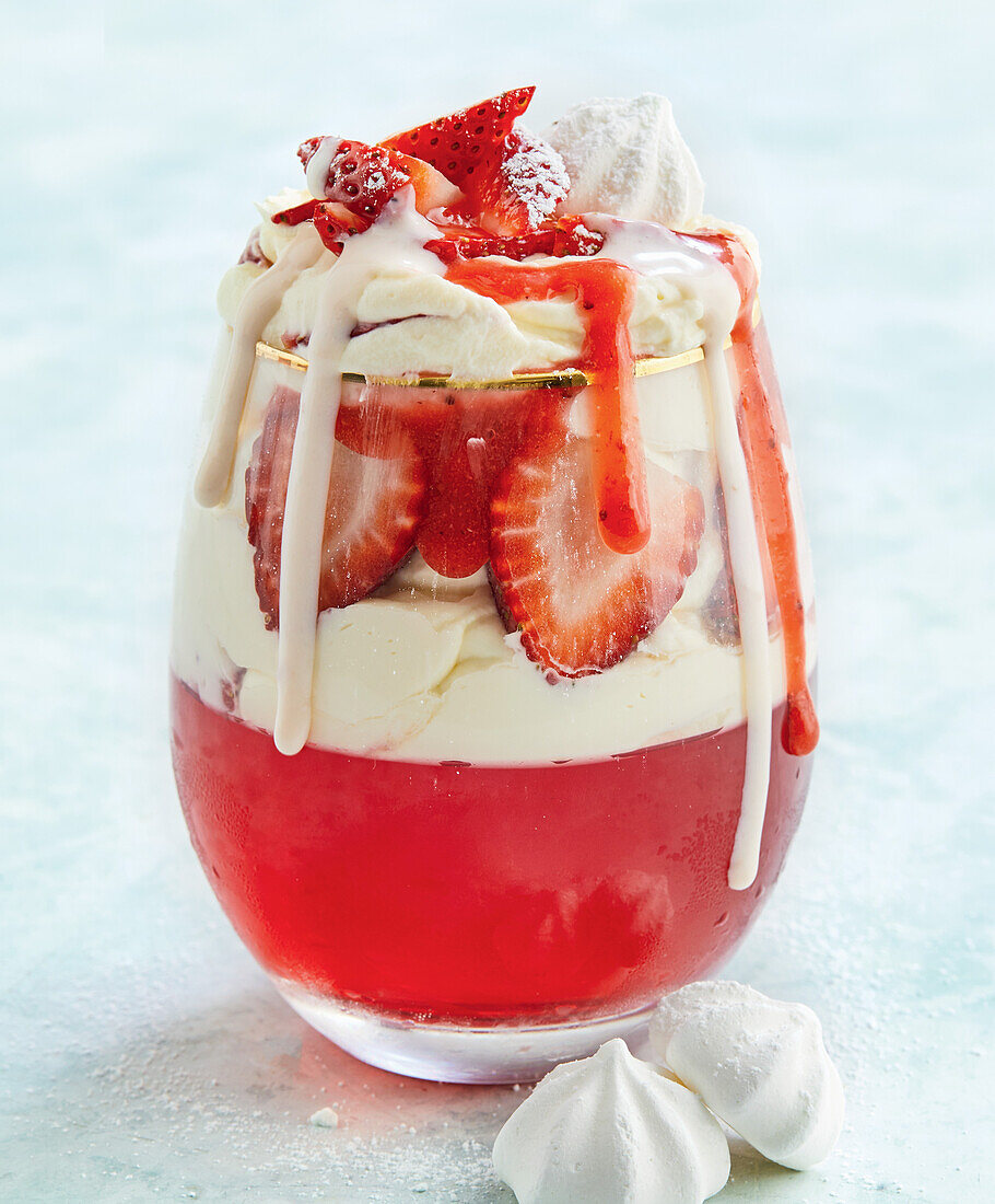 Eton Mess with strawberry baileys