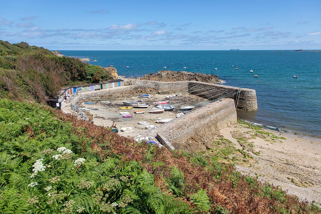 France, Manche, Cotentin Peninsula, Cap de la Hague, Saint Germain des Vaux, Port Racine, the most little port of France\n