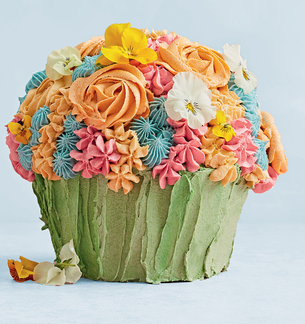Riesen-Blumen-Cupcake