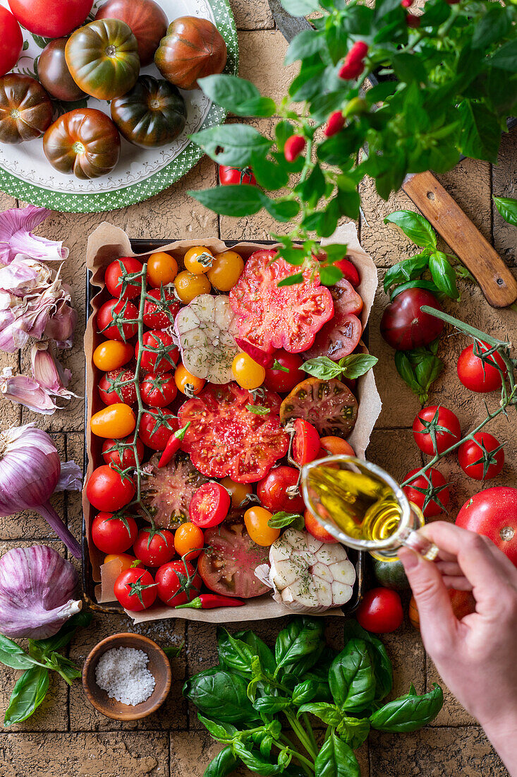 Geröstete Tomaten mit Knoblauch