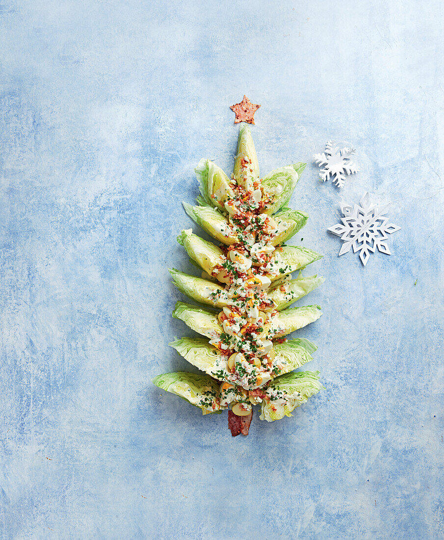 Christmas tree shaped salad wedges